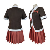 Anime Danganronpa Monaka Cosplay Costume High School Student Uniform Cafe Work Clothes Short Skirt Ponytail Wig