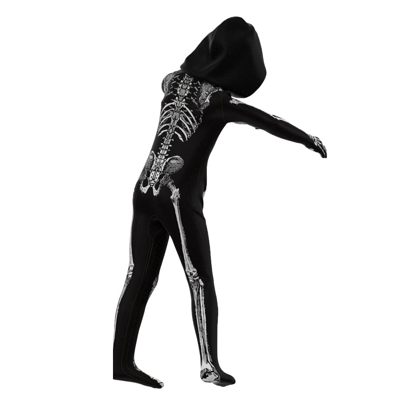 Zombie Kids Halloween Cosplay Scary Skeleton Skull Costume Jumpsuit Full Sets Carnival Party Clothing