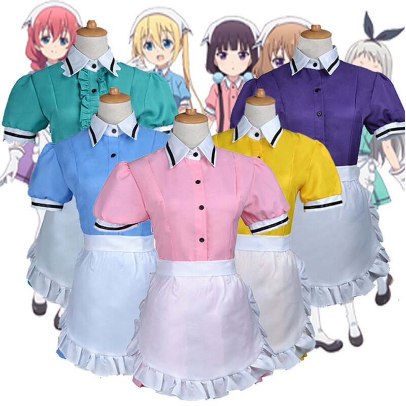 4 Styles Anime Blend S Cosplay Costume Restaurant Cafe Maid Work Uniform Halloween Carnival Dress