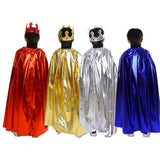 Christmas Gift Prince Princess Cloak Crown King Queen Ryoal Cape Birthday Party Halloween Costume Kids CosplayCarnival