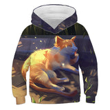 Kids Lovely Animal Cat 3D Print Hoodies Cartoon Children Clothing Boys Girls Hoodie Sweatshirts Long Sleeve Pullovers 4T-14T
