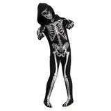 Scary Zombie Cosplay  Costume Skeleton Skull Costumes Jumpsuit Full Sets Halloween Carnival Party Clothing for Kids Adult