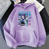Hot Demon Slayer Anime Hoodie Unisex Kochou Shinobu Printed Harajuku Graphic Loose Sweatshirts Casual Pullover