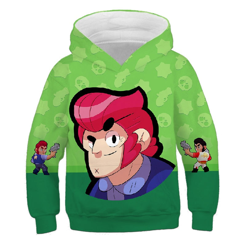 New Boys Bravl Stars 3D Print Hoodies Kid Clothes Girls Game Cartoon Fashion Children Clothing Long Sleeve Sweatshirts Baby Tops