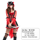 Adult Pirates Captain Female Costume Halloween Role Playing Cosplay Suit Medoeval Fancy Woman Dress Up No Weapon