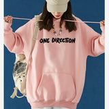 Letters Sweatshirt Plus Size Hoodie New Harry Styles Graphic One Direction Merch Harajuku Pullover