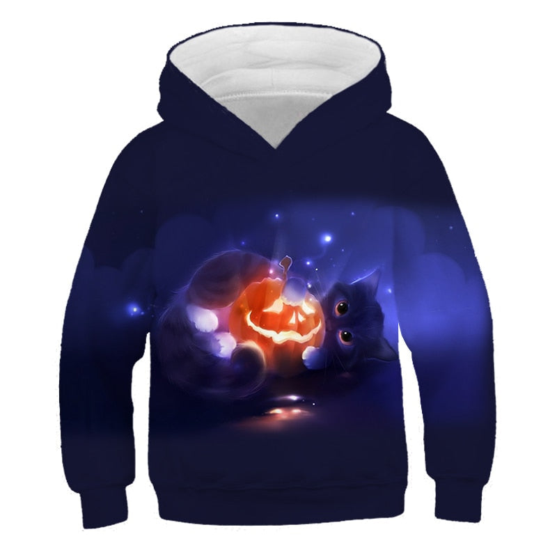 Happy Halloween 3D Printed Hoodies Boys Girls Cool Sweatshirts Hoodie Kids Fashion Children's Clothes Tops 4T-14T Baby Sweaters