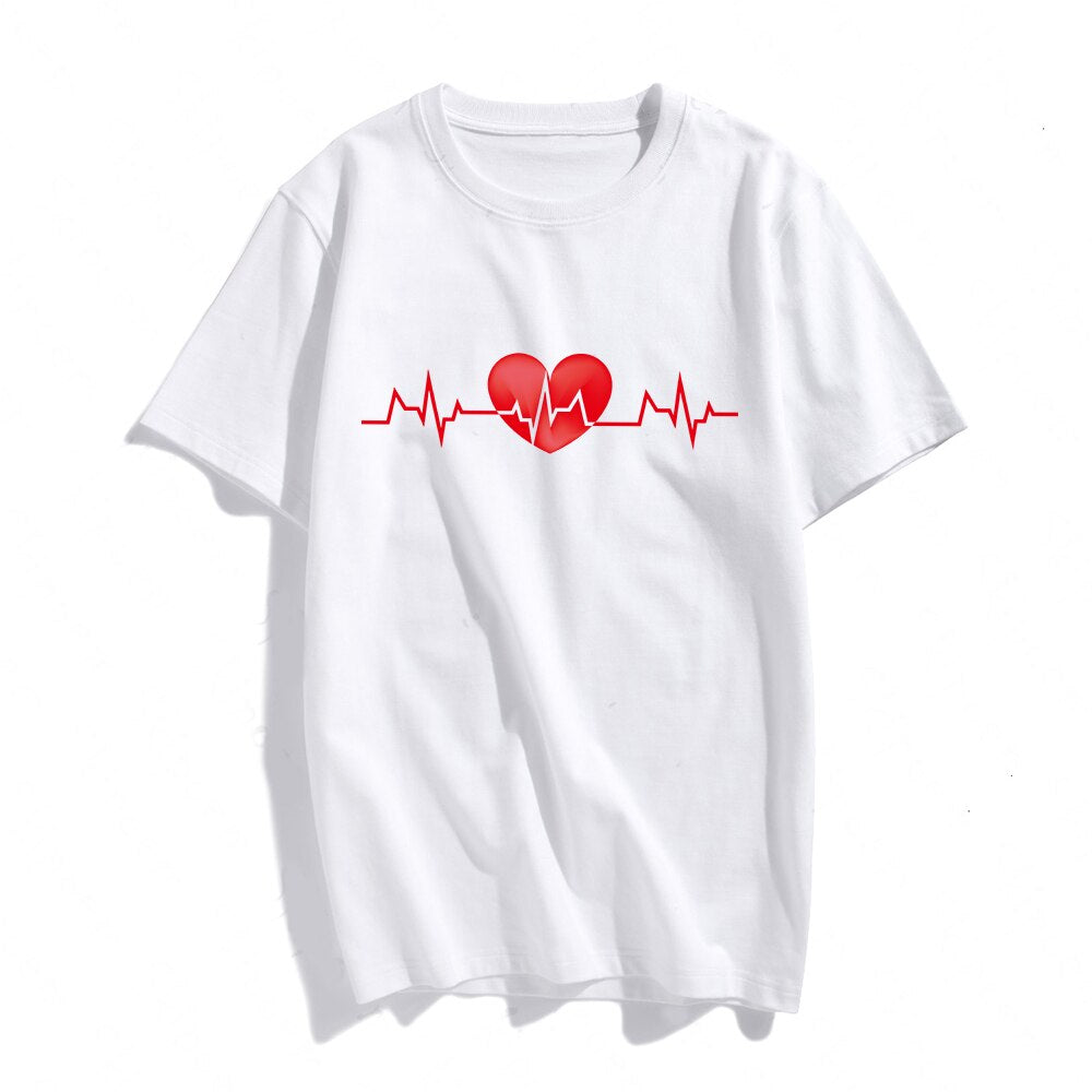 Anime Hoodie Heartbeat Curve Print Harajuku Clothes Men Women Streetwear Fashion Hip Hop Oversized Sweatshirt