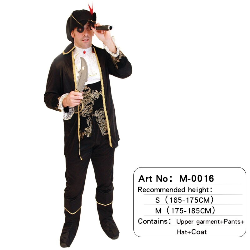 Halloween Costumes Adult Man Pirate Attached Hat Cosplay Christmas Carnival Party for Adult Women Man Dress Up