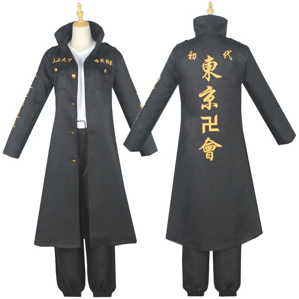 Anime Tokyo Revengers Manjiro Sano Cosplay Costume Black Uniform Ken Ryuguji Takemichi Hanagaki Tokyo Manji Gang Outfits