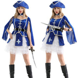 Halloween Bluey Costume Captain Pirates Caribbean Jack Sparrow Pirate Fantasia Adult Cosplay Fancy Dress Carnival Cosplay Women