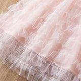 Long Sleeve Girls Lace Cake Princess Dress For Kids