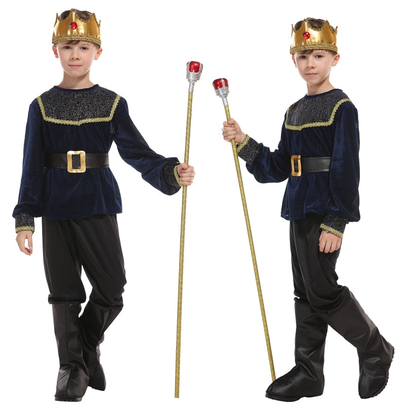Halloween Anime Dress Roman Soldier Warrior Costume Children Cosplay King Prince Christmas Gifts No Weapon