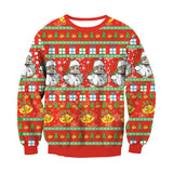 Ugly Christmas Sweater Santa Claus 3D Printing Round Neck Long Sleeve Casual Pullover