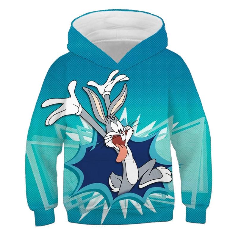 Kids Bunny 3D Hoodies&Sweatshirts Funny Long Sleeve Hoodie Children¡®s Clothing Boys/Girl Sweater Cool Tops 4-14T