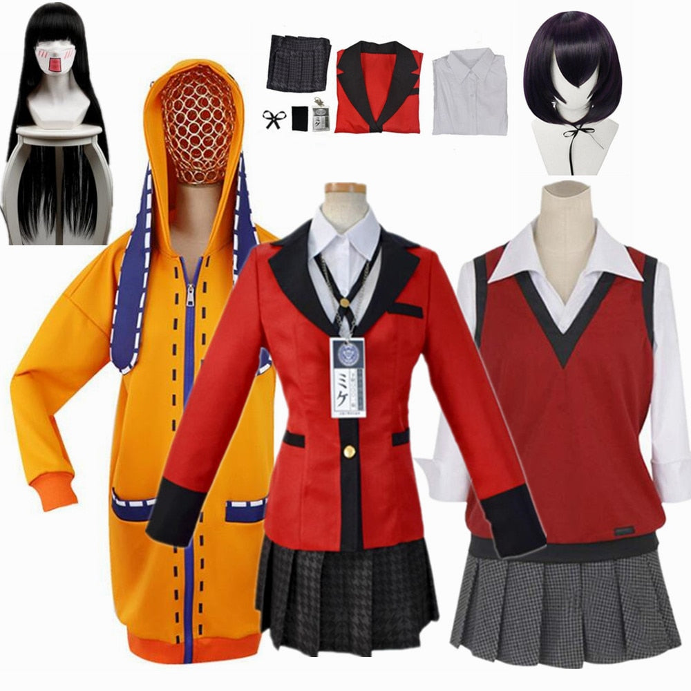 Anime Kakegurui Yumeko Jabami Kakegurui Twin Uniform Cosplay Costumes Halloween Girls Clothes Women Suits
