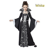 Halloween Costume for Kids Girls Flared Sleeves Royal Vampire Costume Girl Medieval Long Sleeve Dress Costume for Party Cosplay