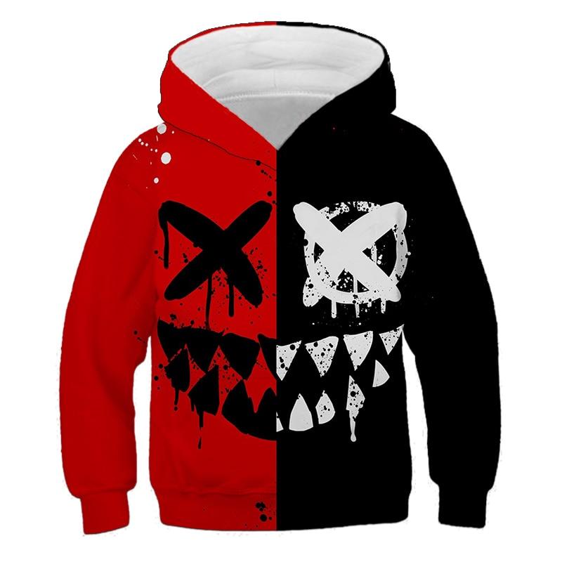 Kids XO Graffiti 3D Hoodies Sweatshirt Long Sleeve Hoodie Children Cloth Boys/Girl Sweater Cool Tops 4-14T