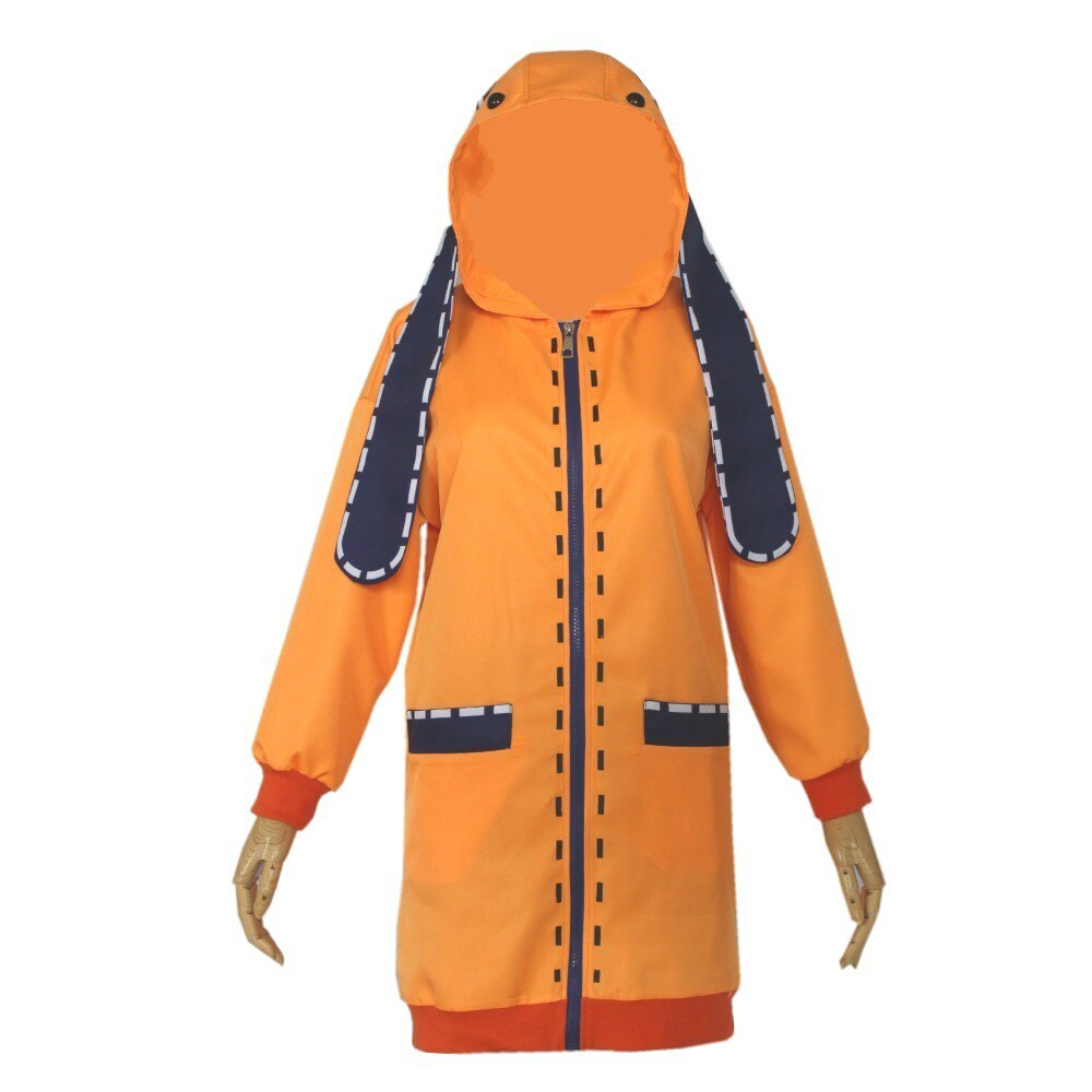 Jakcet Yomoduki Runa Cosplay Costume Kakegurui Compulsive Gambler Runa Women Orange Hooded Zip Coat