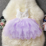 Baby Girl Flower Tulle Lace Dress Party Dress Kids Tutu Princess Costume