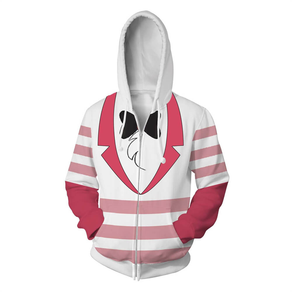 Hazbin Hotel Cartoon Anthony Angel Dust Unisex Adult Cosplay Zip Up 3D Print Hoodies Jacket Sweatshirt