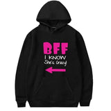 BFF Best Friends Graphic Hoodie Casual Outwear Hooded Unisex Sweatshirt Pullover Tops