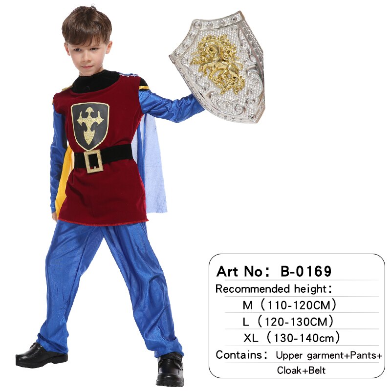 Halloween King Prince With Crown Belt Cape Shoes Cover Cosplay Costume Birthday Party Children Boys girls Christmas Cosplay