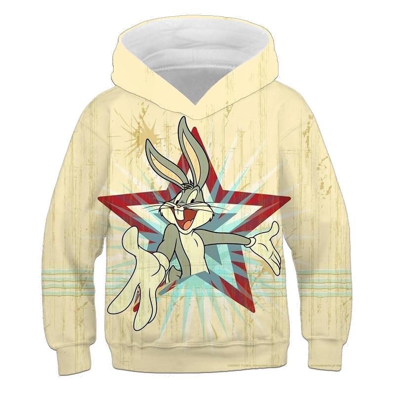 Kids Bunny 3D Hoodies&Sweatshirts Funny Long Sleeve Hoodie Children¡®s Clothing Boys/Girl Sweater Cool Tops 4-14T