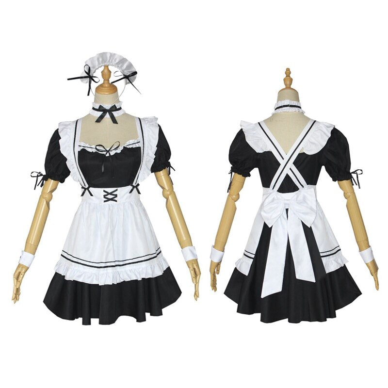 Anime Cafe Maid Cosplay Dress Halloween Carnival Costume For Woman Loli Size S-XXXL
