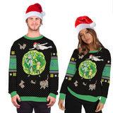 Unisex Cartoon 3D Print Ugly Christmas Sweater Round Neck Couple Outfit Pullover Sweater Men Women Winter Plus Size Clothing