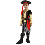 Halloween Kids Pirates Costume Children's Day Hat Shoes Cover Headwear Costumes Cosplay For Boys Girls No Weapon
