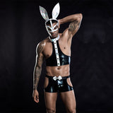 Sexy Bunny Boy Costume for Men Night Club Uniform Adult