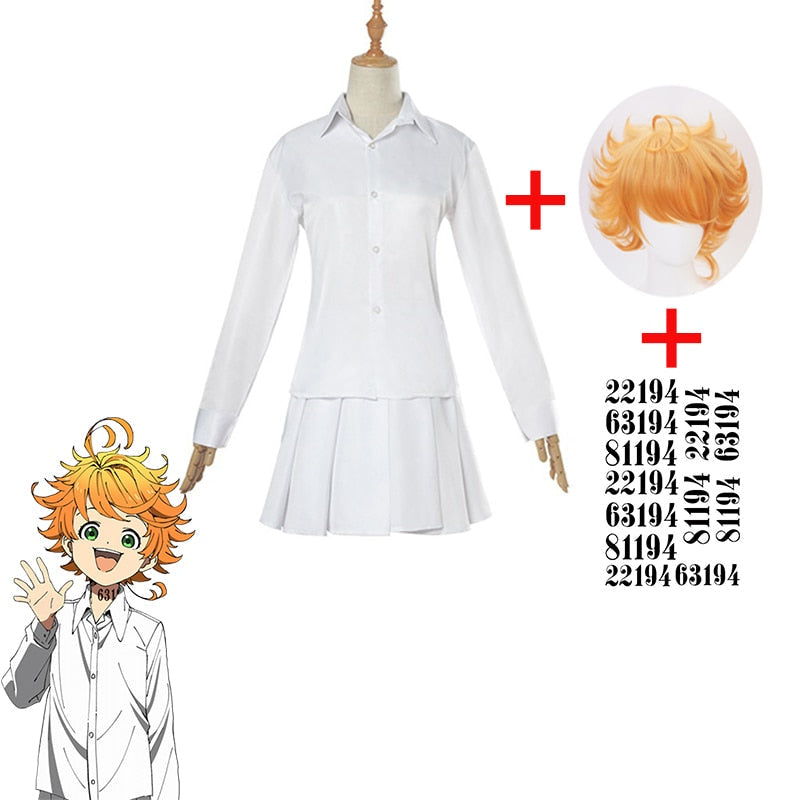 The Promised Neverland Cosplay Costume Student Uniform Emma Norman Ray Cosplay Wig Washable Tattoo Stickers NO.22194/63194/81194