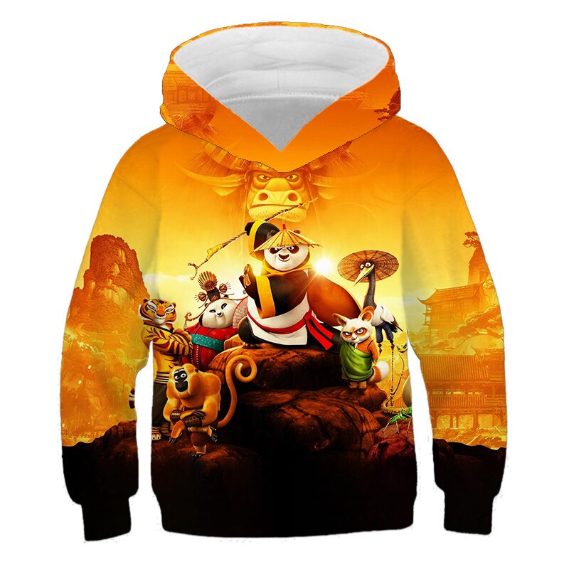 Children Movie Panda 3D Printed Hoodies Boys Girls Cute Sweatshirts Hoodie Kids Fashion Pullovers Clothes Tops 4T-14T Sweaters