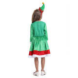 Christmas Clothes Children Cosplay Santa?Claus Green TUTU Girls Festival Party Clothing Kids New?year Apparel Set