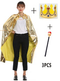 Christmas Gift Prince Princess Cloak Crown King Queen Ryoal Cape Birthday Party Halloween Costume Kids CosplayCarnival