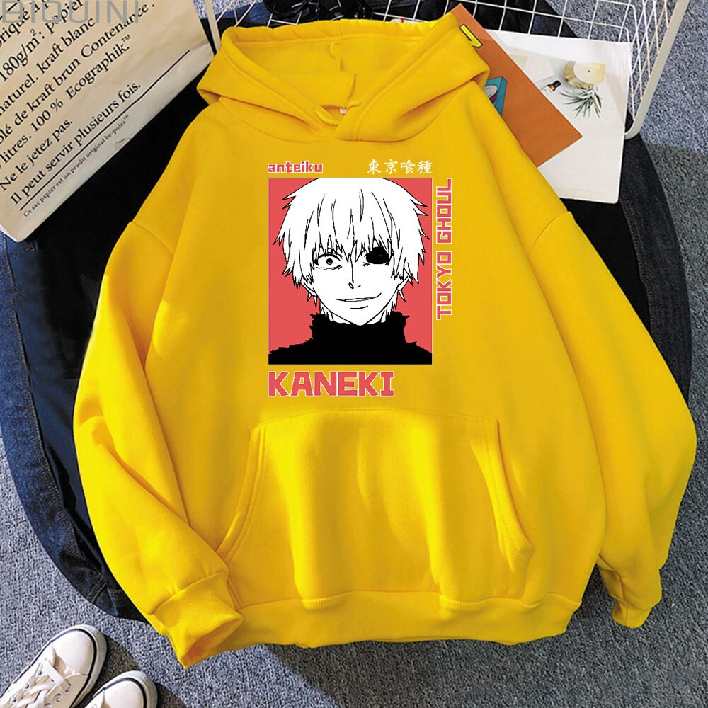Hot Tokyo Ghoul Sweatshirts Casual Top Male Pullover Anime Manga Kaneki Ken Printed Long Sleeve Hoodie