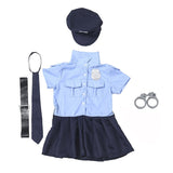 Police Officer Cosplay Girls Halloween Costume Kids Children Day Party Dress Up