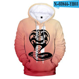 2 To 14 Years Kids Cobra Kai 3D Printed Sweatshirt The Karate Kid Cosplay Pullover Hoodie