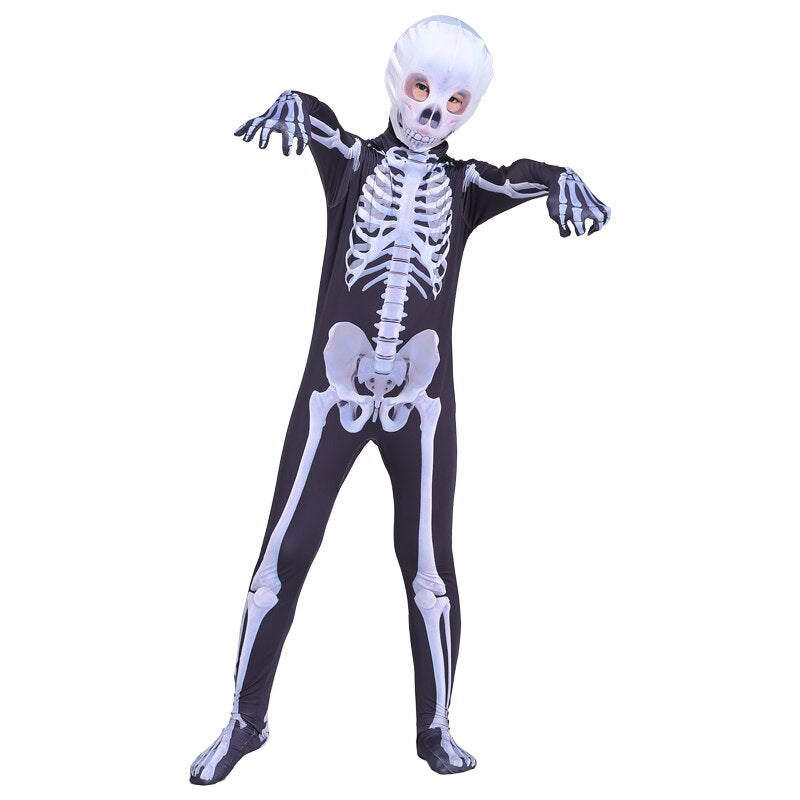 Scary Skeleton Kids Costume for Baby Girl Boys Fancy Dress for Purim
