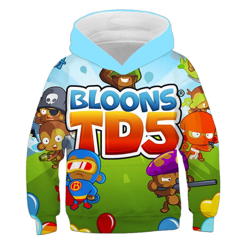 Children's Hoodie Sweatshirt Boys And Girls Hot Game Bloons 6 3D Print Hoodies Autumn Kids Oversized Cool Top