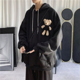 Cute Bear Ears Hooded Top Couple Matching Hoodie Creative Toy In Pockets Sweatshirt Fleece Casual Pullover