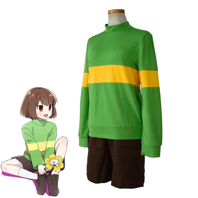 Chara Frisk Cosplay Game Undertale Character Costume Halloween Costume Adult Carnival Performance Party Suit