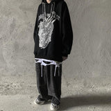 Punk Sweatshirt Women Autumn Winter Dragon Print Hoodies Streetwear Hip Hop Long Sleeve Cotton Pullover