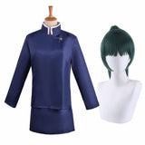 Anime Jujutsu Kaisen Zenin Maki Women Girls Uniform Blue Black Cosplay Costume