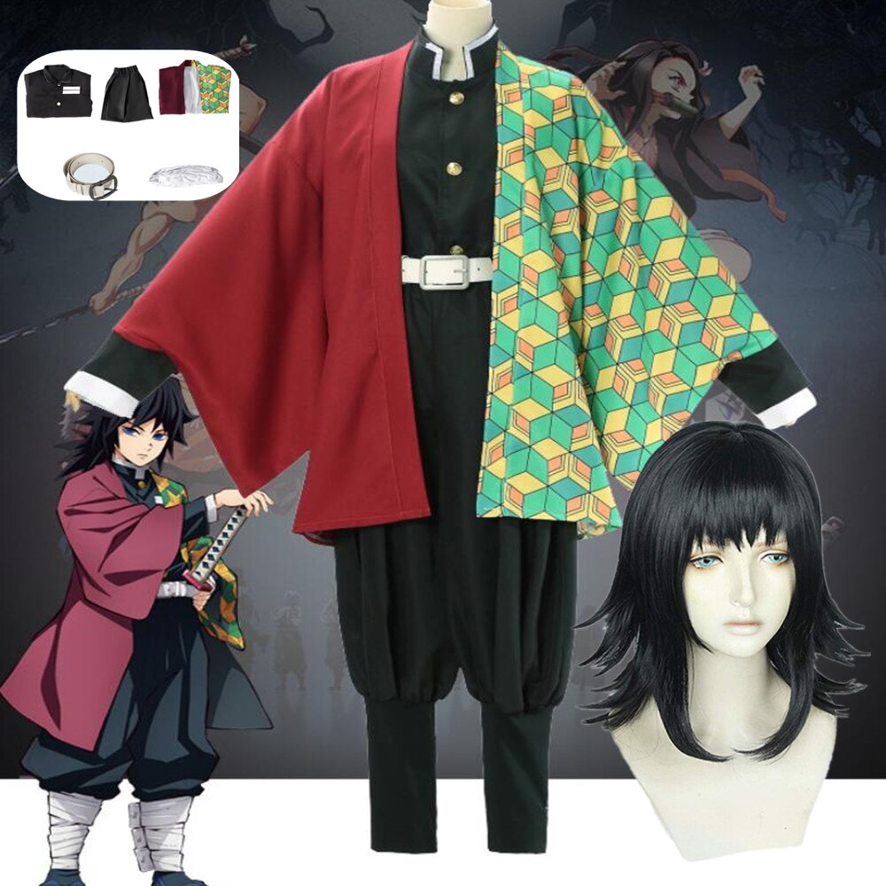 Anime Adult Kids Kimono Demon Slayer Cosplay Costume Tomioka Giyuu Kimetsu no Yaiba Uniform