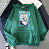 Genshin Impact Hoodie Anime Tops Kawaii Streetwear Barbaba Kpop Pullover Long Sleeve Sweatshirt