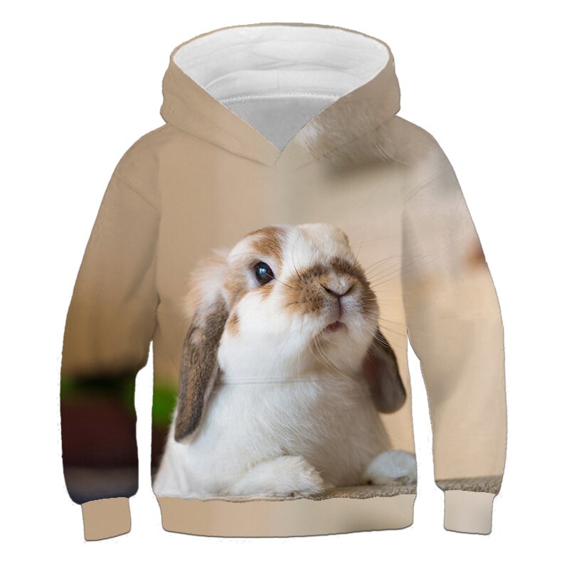 Baby Girls Clothes Cute Bunny Rabbit 3D Print Hoodies Kids Sweatshirts Coats Sweater For Children Outwfits Baby Boys Long Tops
