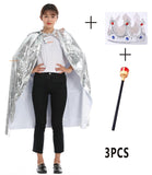 Christmas Gift Prince Princess Cloak Crown King Queen Ryoal Cape Birthday Party Halloween Costume Kids CosplayCarnival