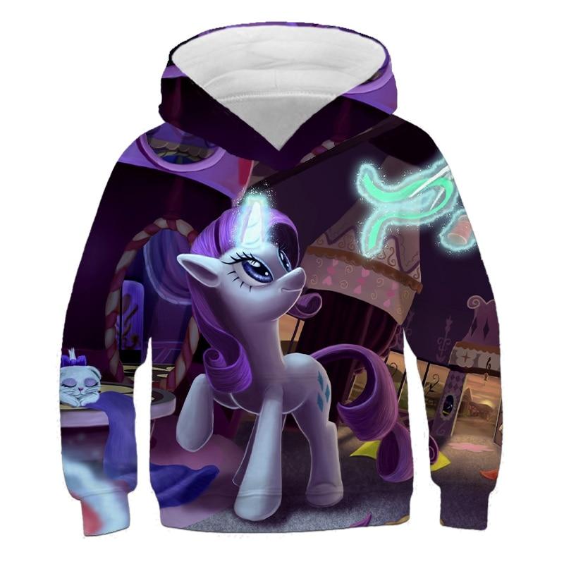 Autumn Kids Clothes Girls Sweatshirts With Hoodies Unicorn 3D Print Hooded Sweater For Children Outwear Baby Boys Long Tops